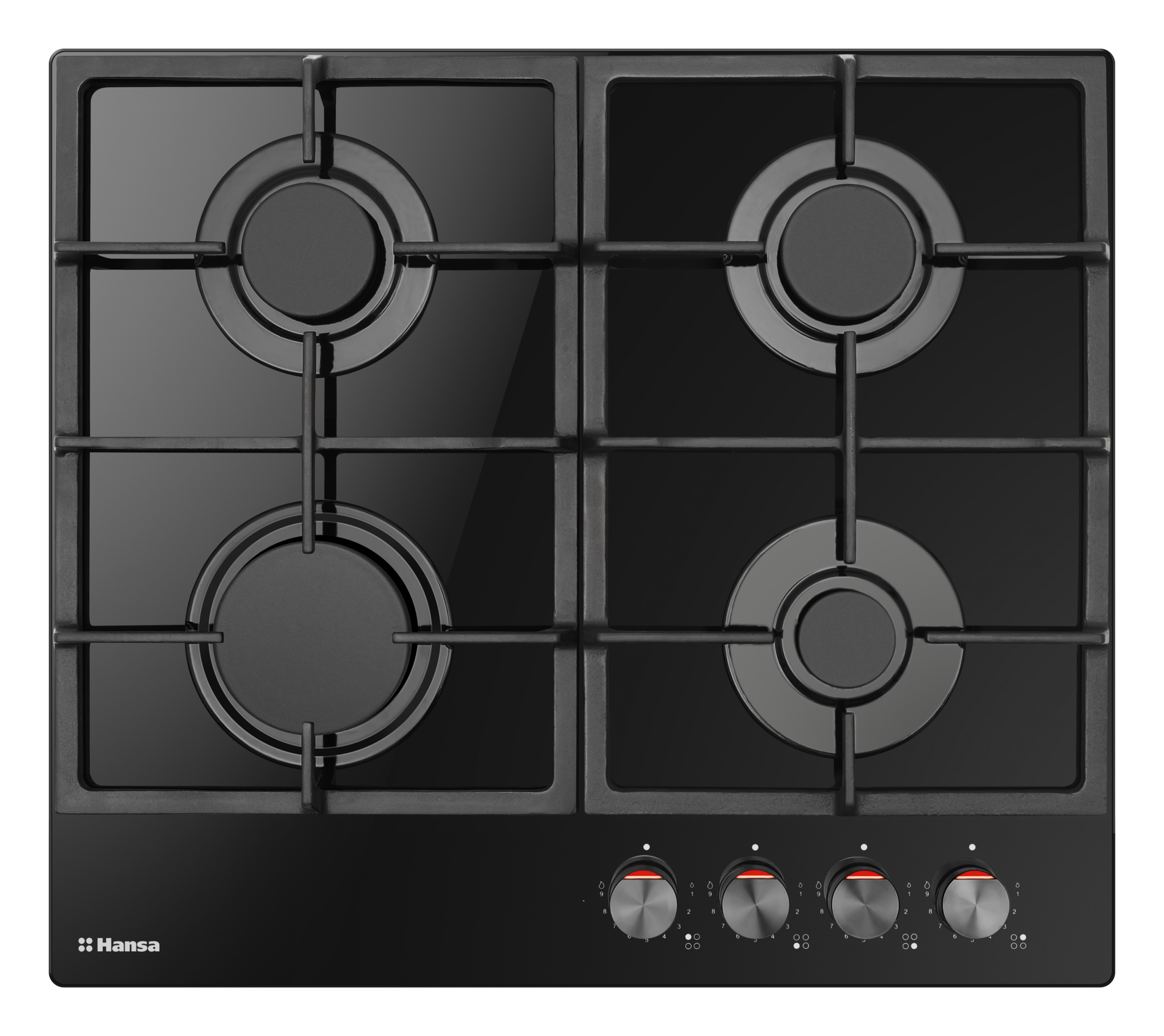 bhks610505_1.png Plita pe gaz Hansa, gaz pe pe sticla, 60 cm, negru - imagine 1