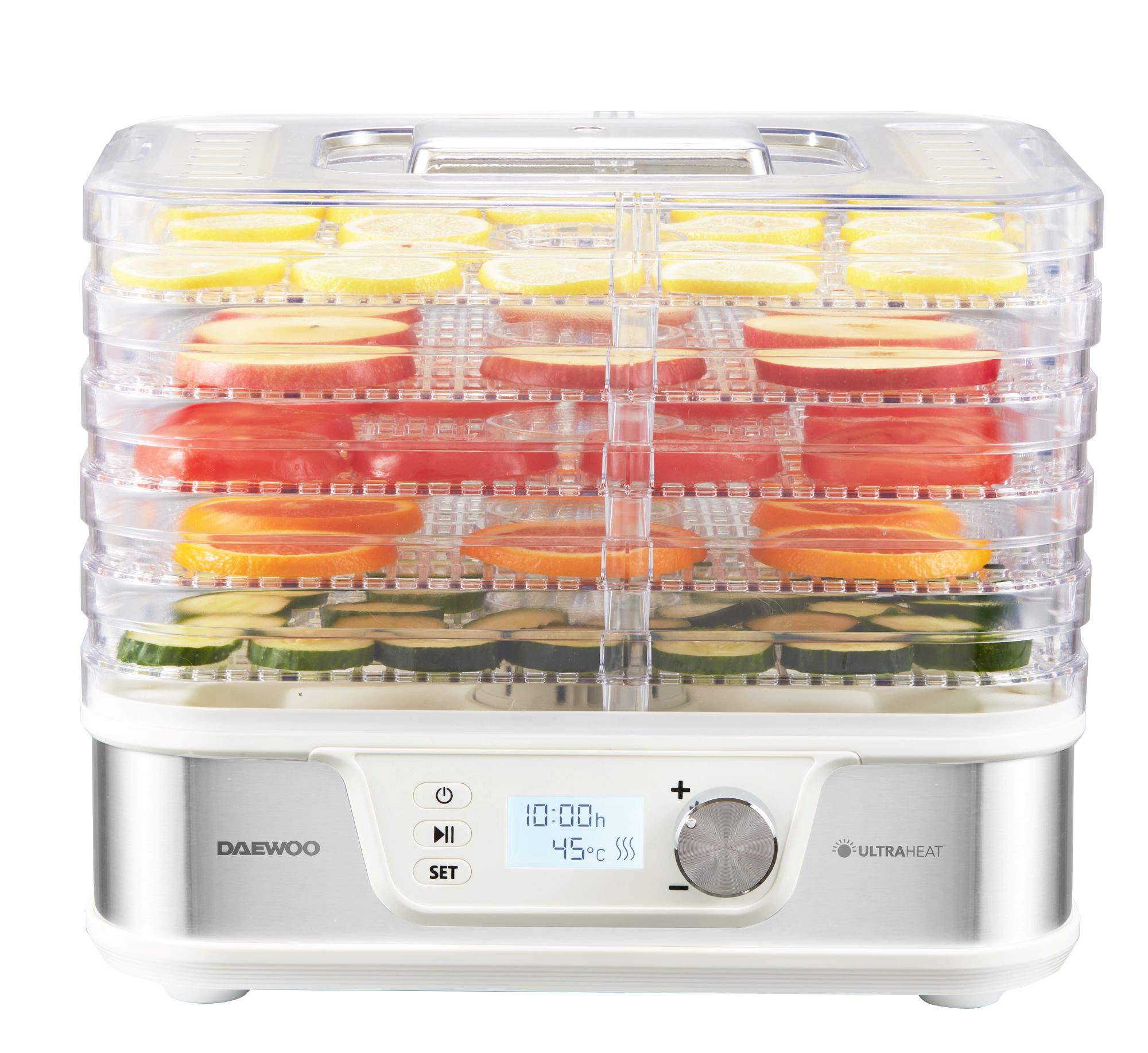 full-front-tall_1.jpg Deshidrator de alimente Daewoo, 500 W, 5 tavi deshidratare, display digital, tim - imagine 1