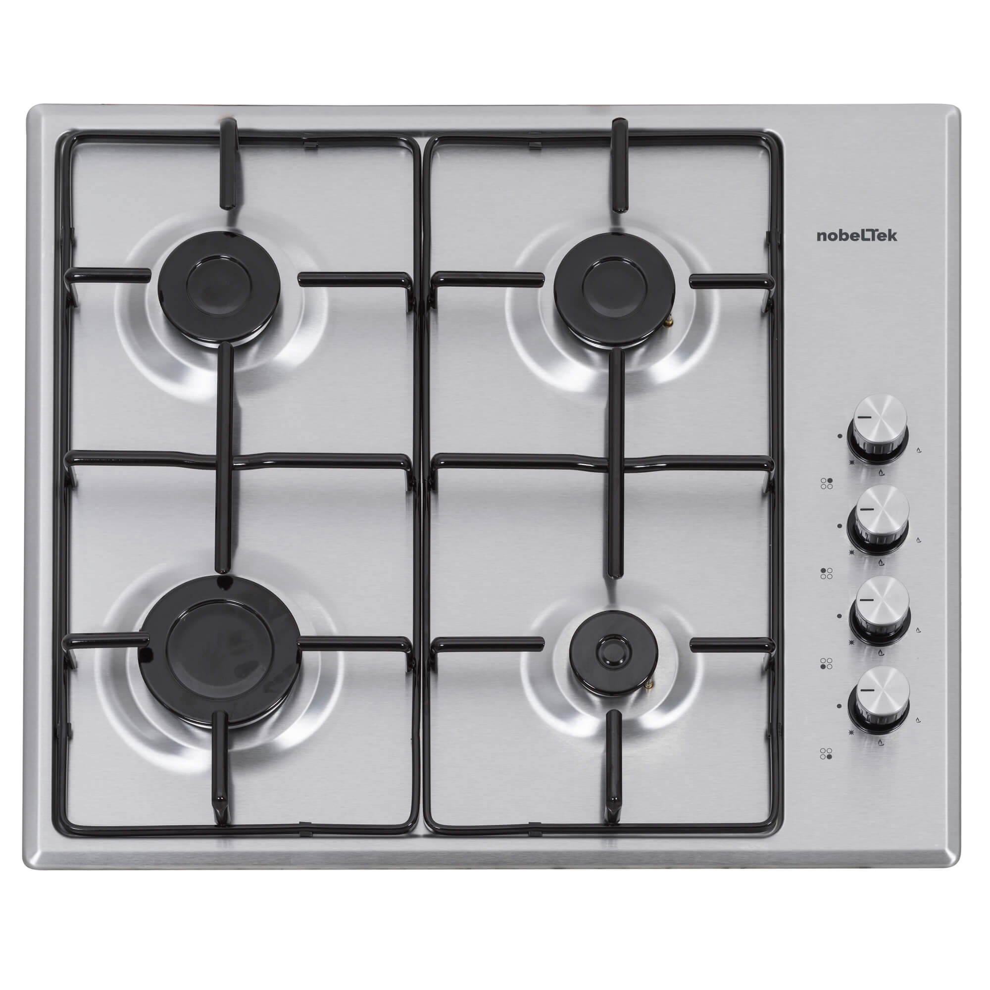 nhbg-6400ix.jpg Plita incorporabila Inox, gaz, comenzi laterale, aprindere buton, inox - imagine 1