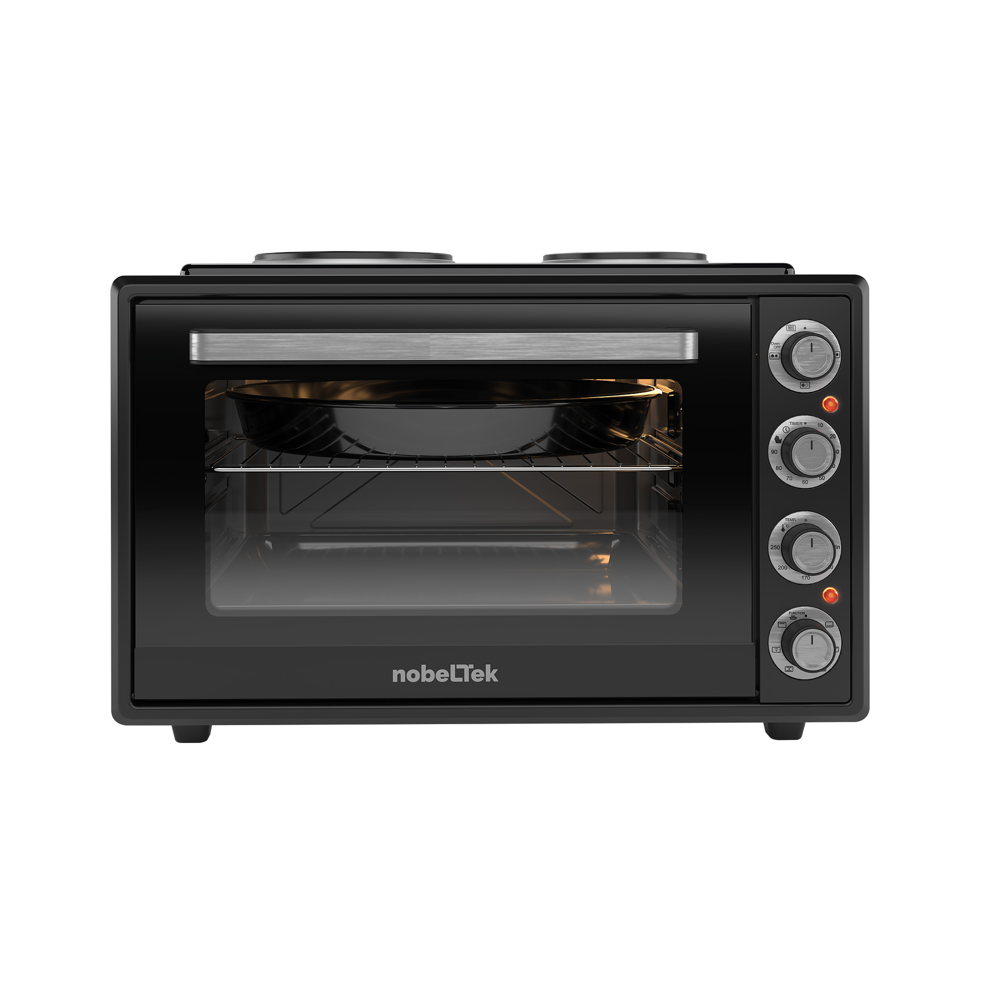 nlt_fsohp60bk-2.jpg Cuptor electric NobeLTek, 60L, 2000W, plite electrice 1500w + 1000w, grill, time - imagine 1