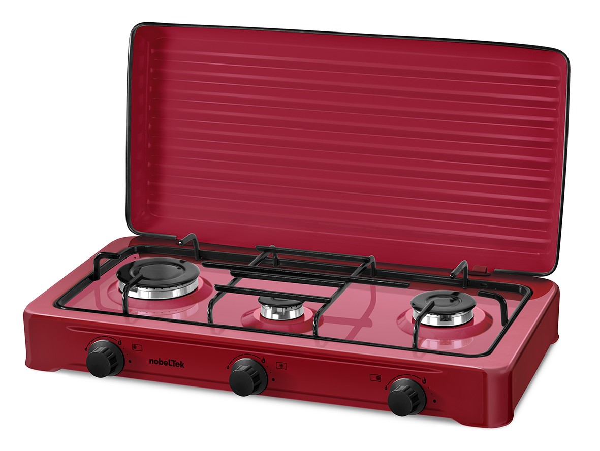 nlt_pe3gr.jpg Plita NobeLTek exterior, gaz, 3 arzatoare, gratar emailat, fara sigurata, diuze - imagine 1